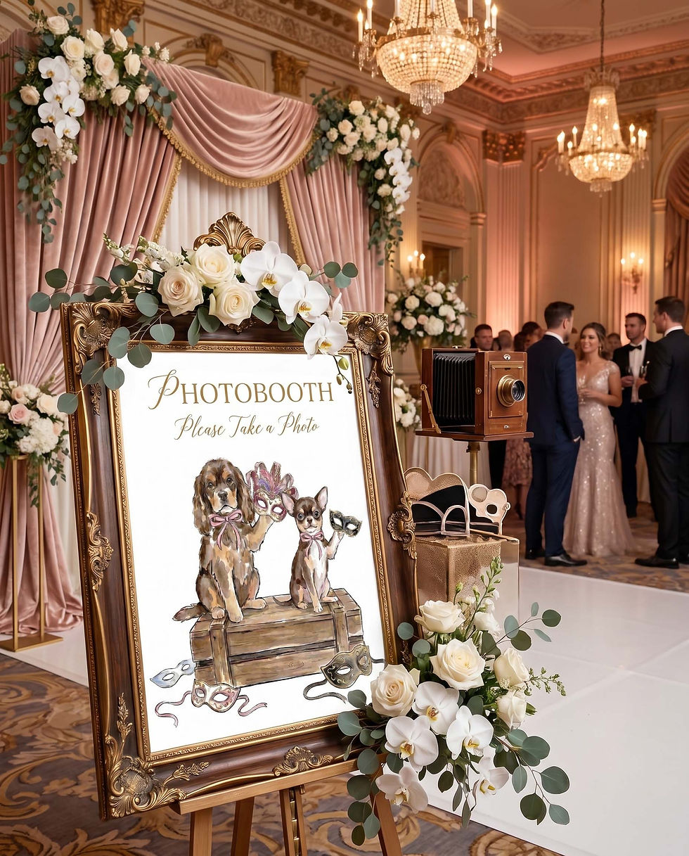 Thumbnail: Personalised pet wedding signage for reception décor