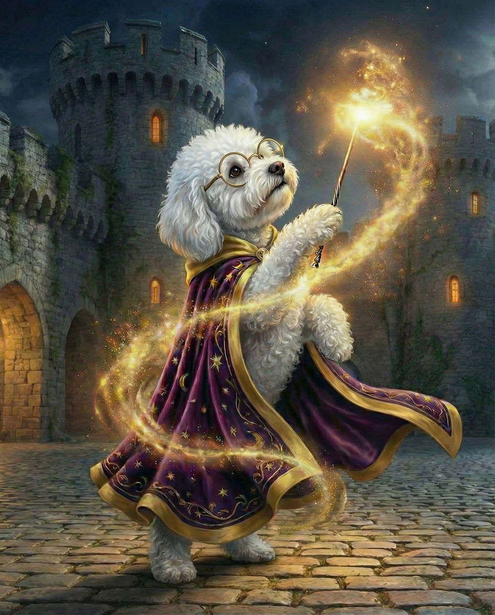 Personalised nursery artwork with a custom pet portrait created from a family photo