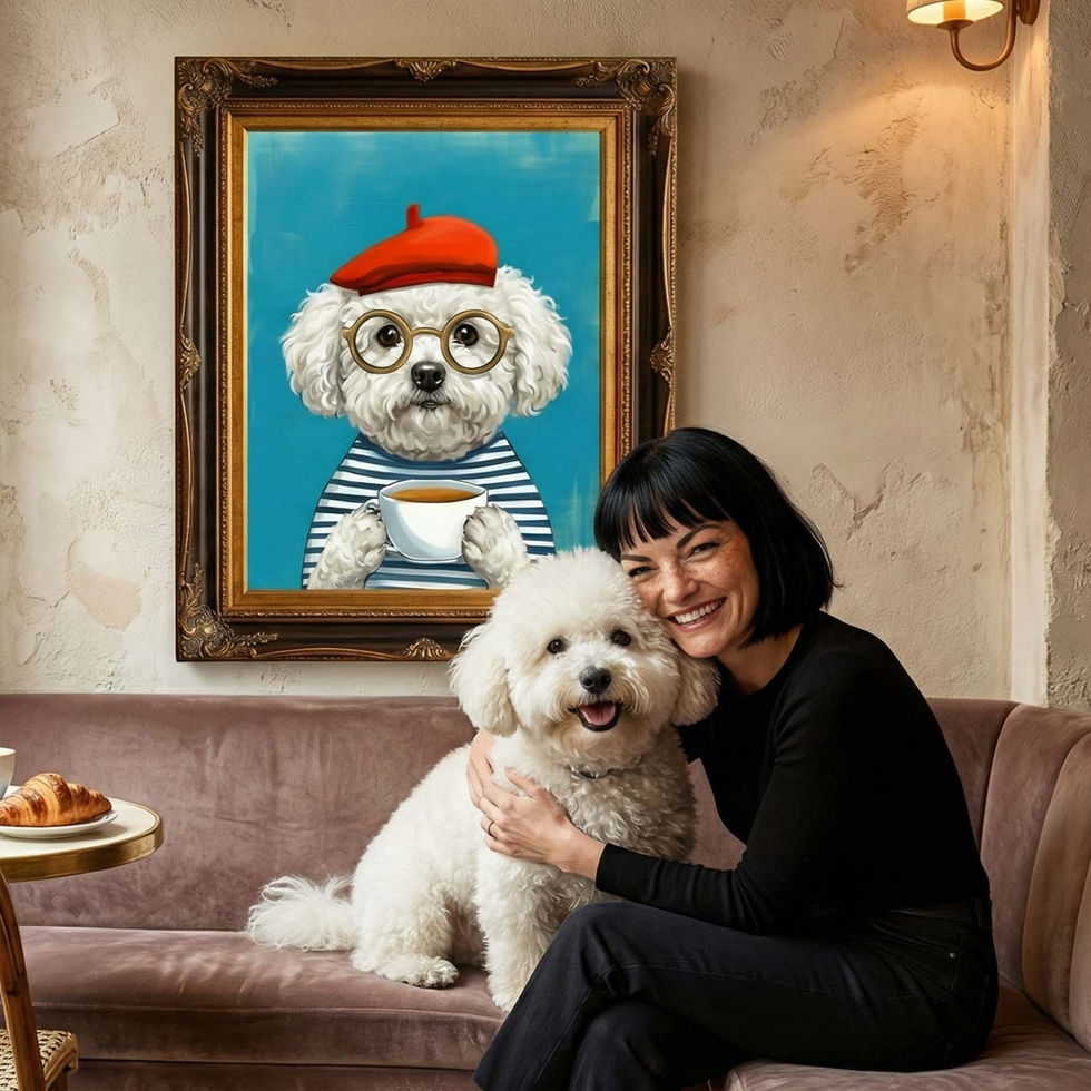 parisian pet portrait dog cat or beloved pet