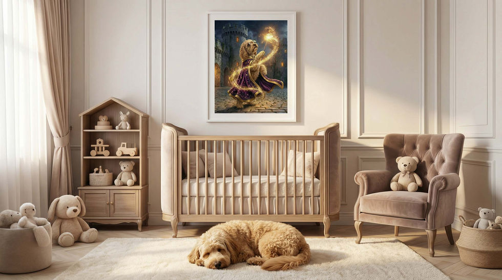 fantasy dog or cat portrait wall art