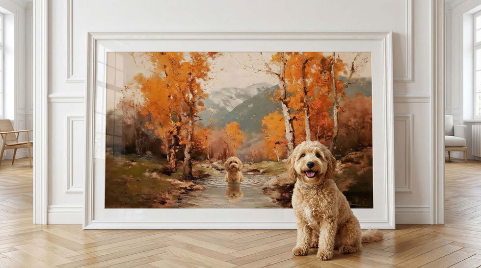 custom autumn pet portrait dog cat or beloved pet
