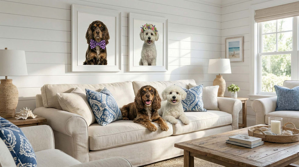 whimsical dog or cat portrait wall art