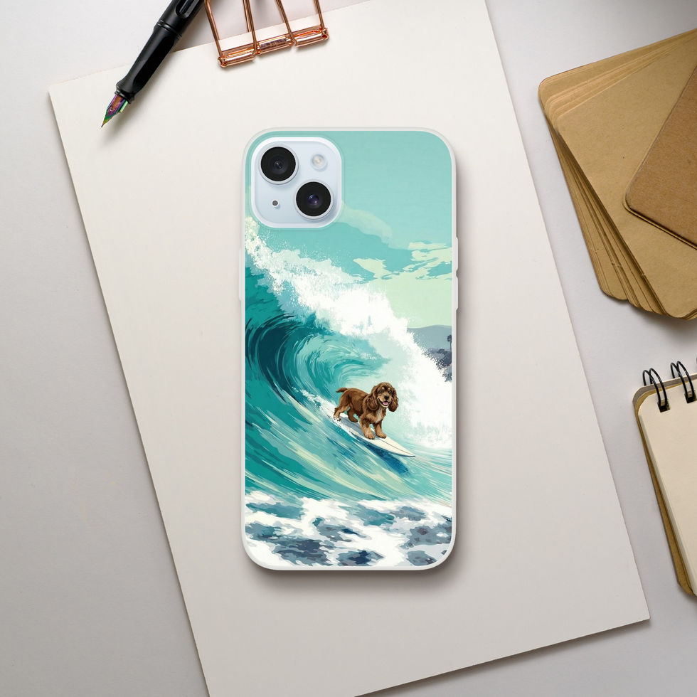 Custom pet iPhone case showing different portrait style options