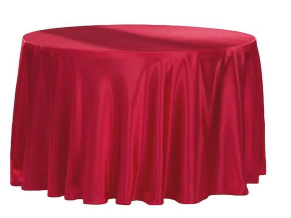 Satin Tablecloths - Apple Red Round