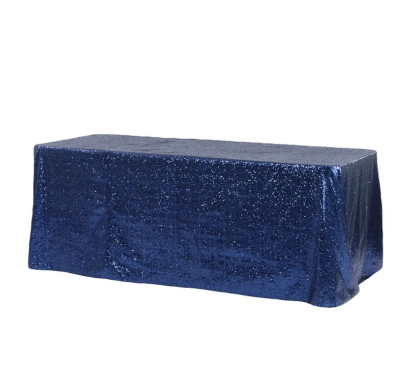 Sequin Tablecloths - Navy Blue Rectangular
