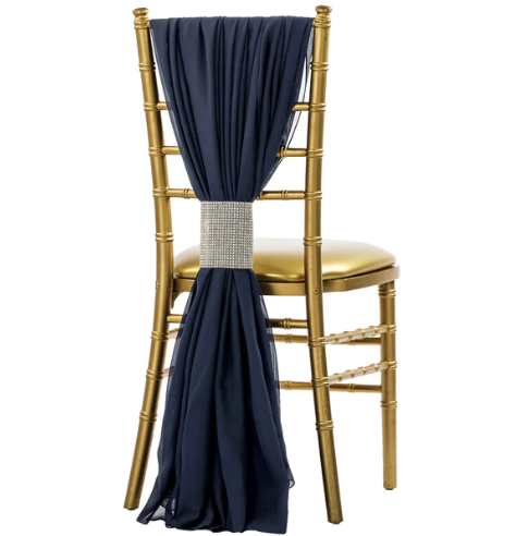 Thumbnail: Chiffon Chair Sashes - Navy Blue
