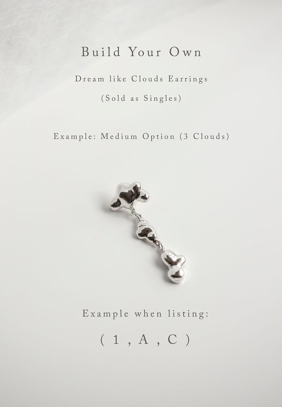 Thumbnail: Build your own: Dream like Clouds Earrings - Sold as Single - OOAK