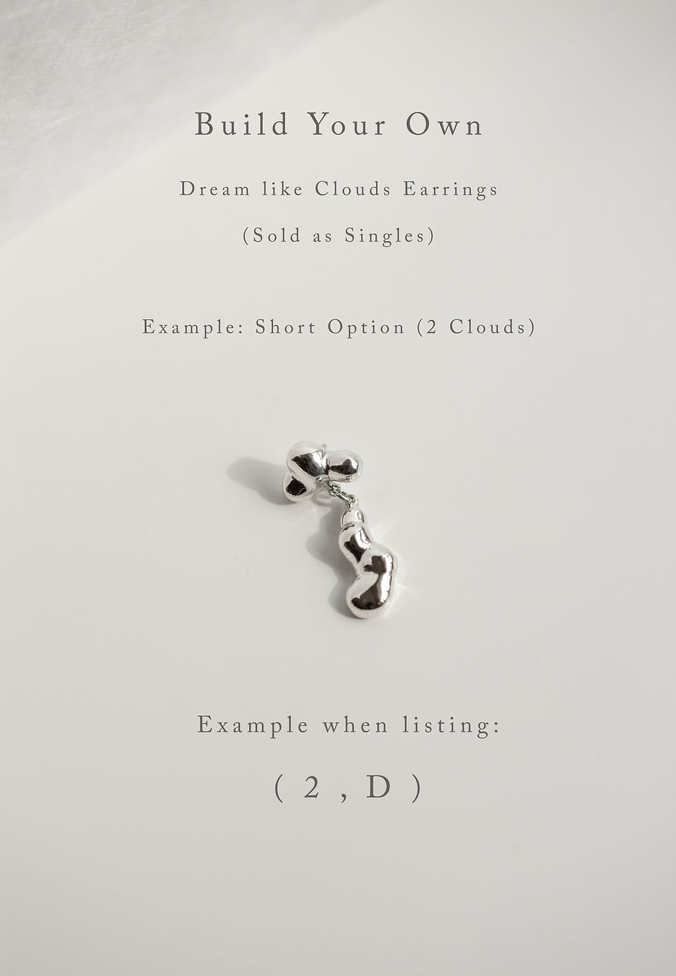Thumbnail: Build your own: Dream like Clouds Earrings - Sold as Single - OOAK