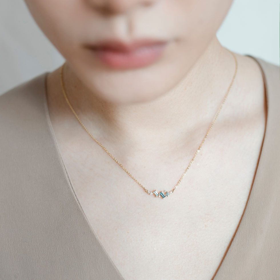 Thumbnail: 10K Yellow Gold Sapphire Necklace