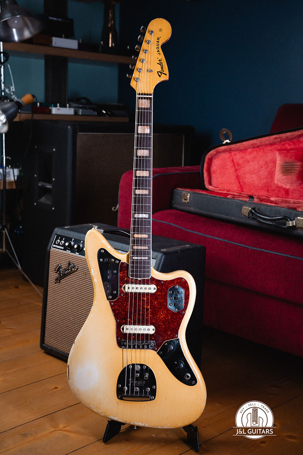 Thumbnail: 1969 FenderJaguar OlympicWhite w/ matching headstock