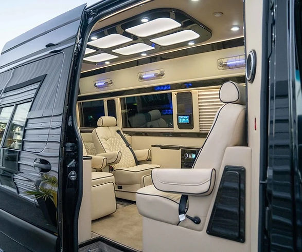 Spacious luxury Mercedes maybach Sprinter vans for group travel in Atlanta, offering comfort and elegance for corporate events, family trips, and group outings, ensuring everyone arrives in style.