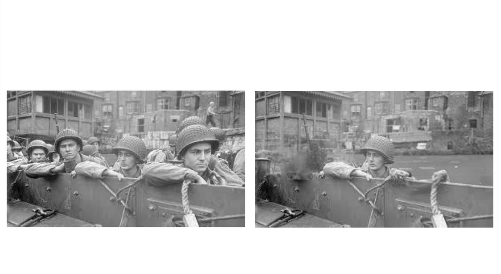 A famous image found through google edited to have all but one person to see how it changed the meaning of the image