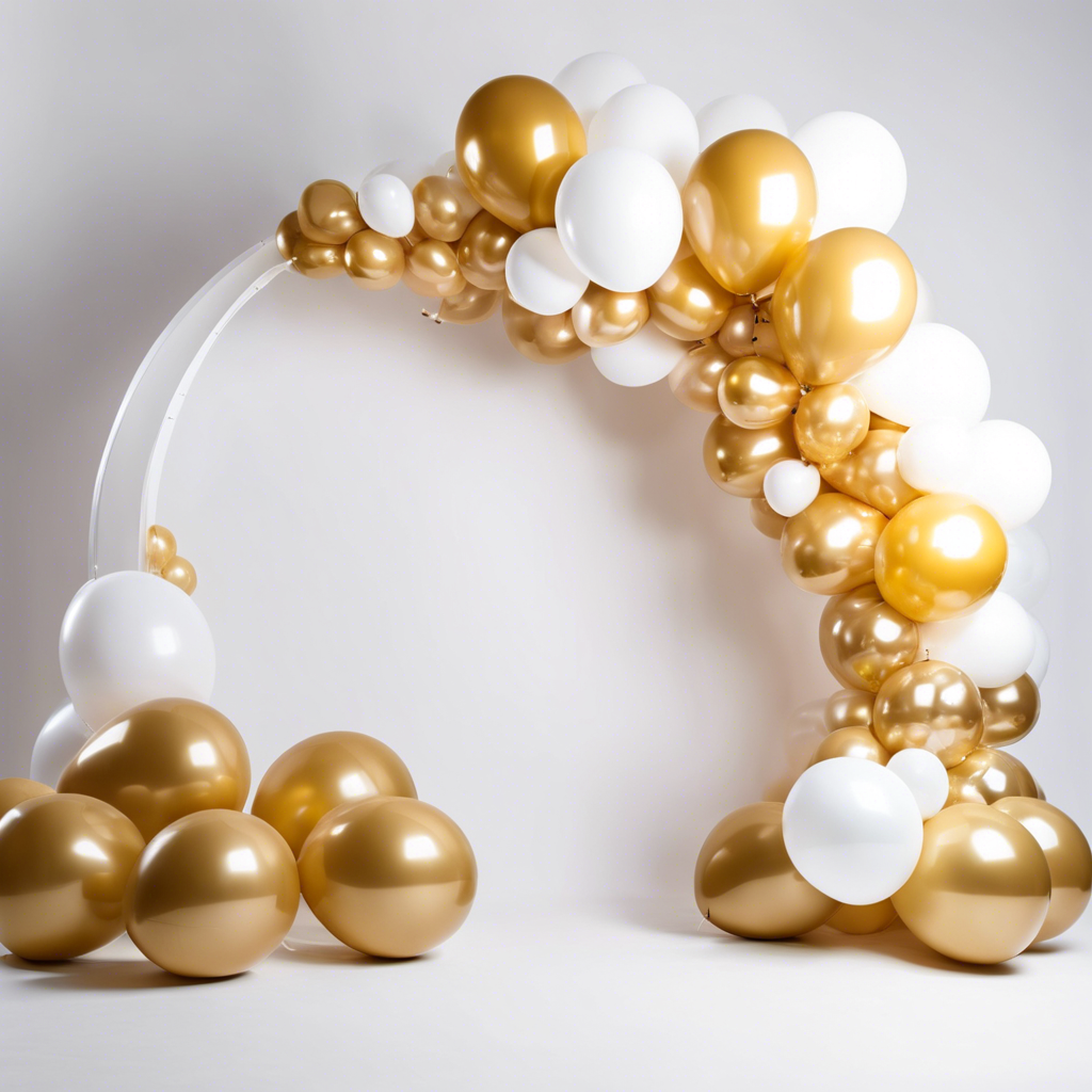 Elegant Gold and White Balloon Arch