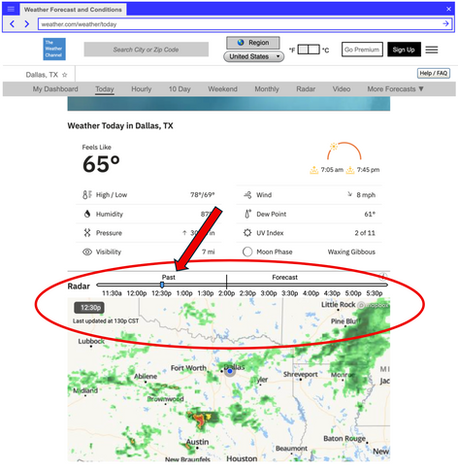 Radar past timestamps