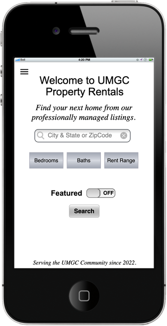 Mobile home search screen