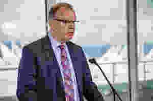 Bruce Ralston was announcing waive and reduce BC Hydro bills at Vancouver on April 30, 2020