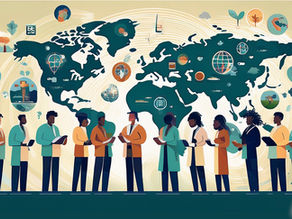 Flat style illustration showing a diverse group of researchers