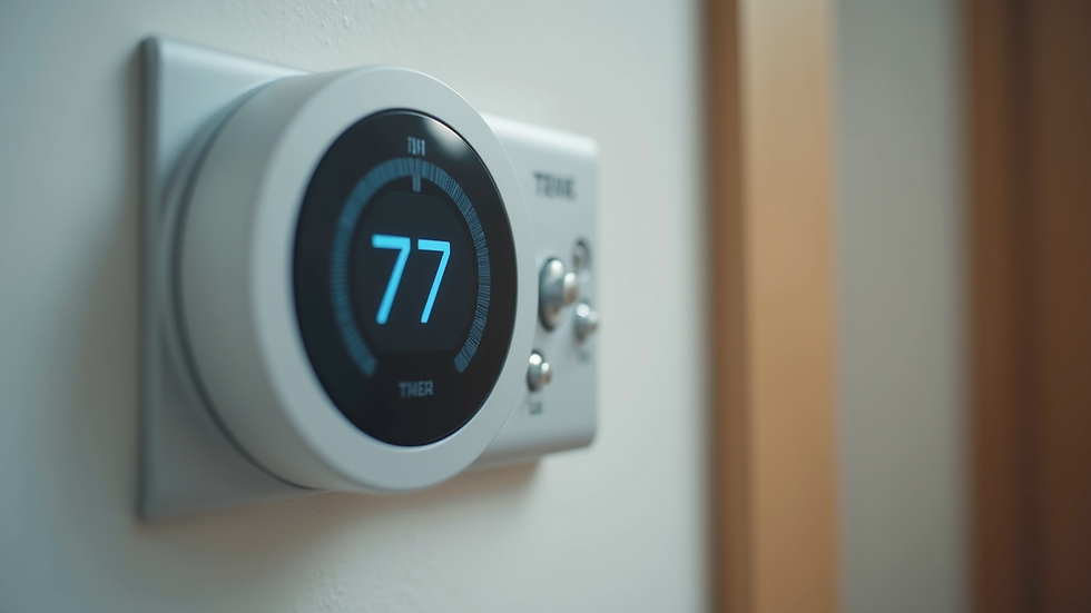 Close-up view of a programmable thermostat on a wall