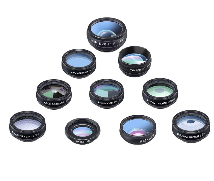 Thumbnail: 10-in-1 Smartphone Lens Kit with Fisheye & Macro Filters
