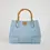 Thumbnail: Bamboo Babe Bag in Light Blue Dollar Leather