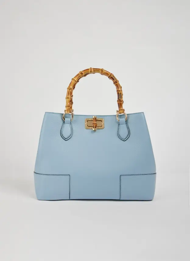 Bamboo Babe Bag in Light Blue Dollar Leather