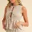 Thumbnail: Gauze Peplum Top with Front Ties and Tiered Pants