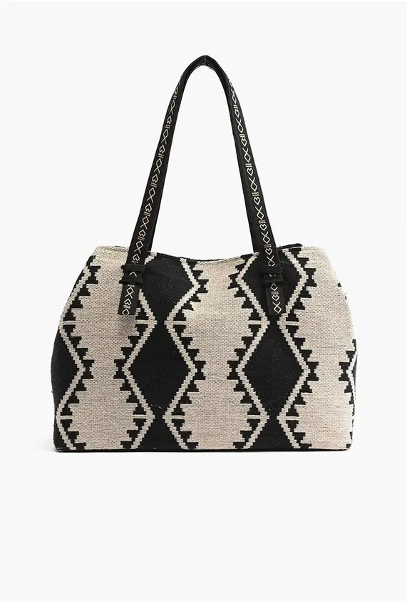 Thumbnail: Whisper White Fringe Embroidered Weekender Bag