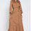 Thumbnail: Pretty Woman Long sleeve wrap Camel Polka Dot Maxi Dress