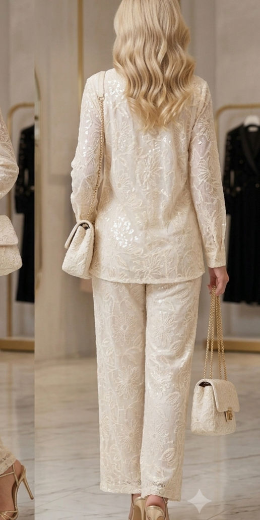 Thumbnail: Beaulah Lace Pant Set