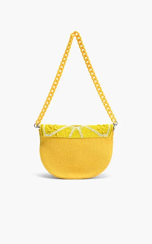 Thumbnail: Couture Crescent Lemon Shoulder Bag