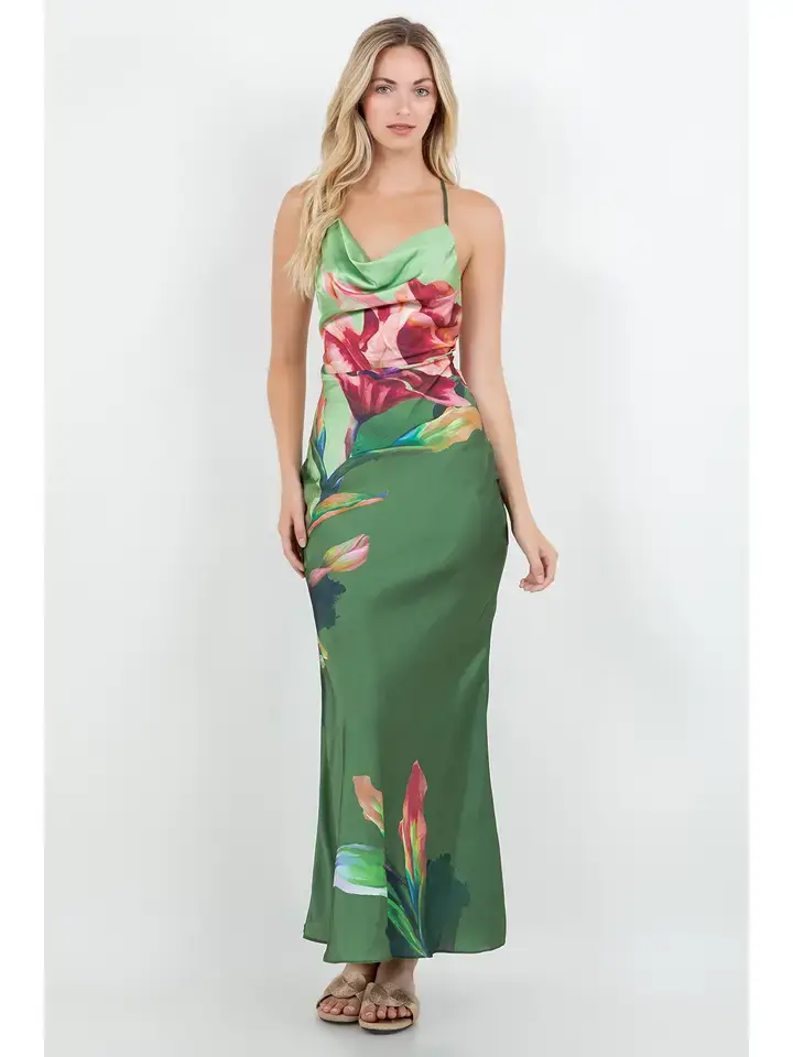 Thumbnail: Tropical Green Maxi Dress