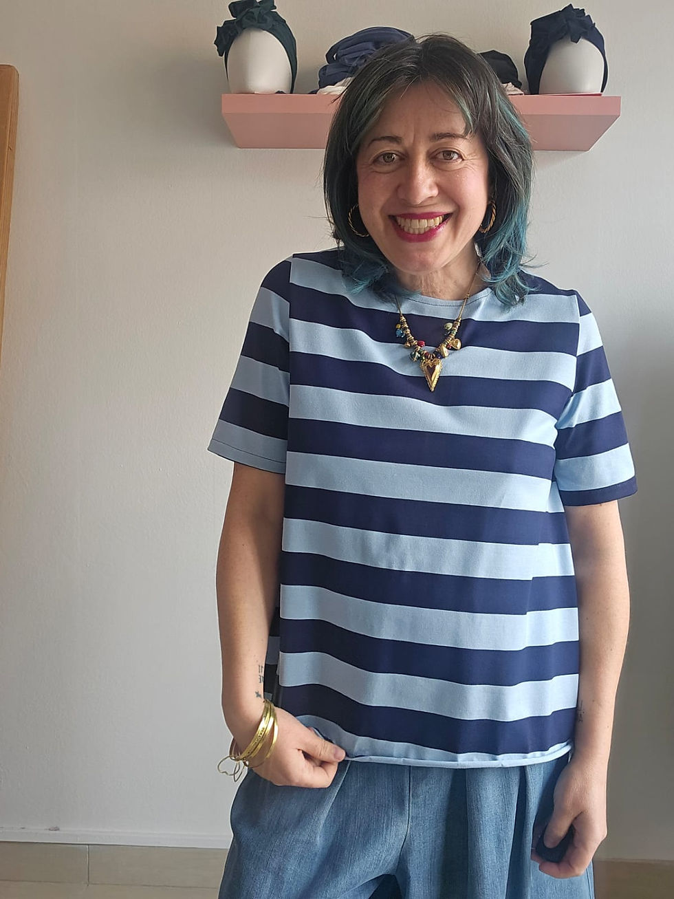 Miniatura: T-SHIRT base jersey righe