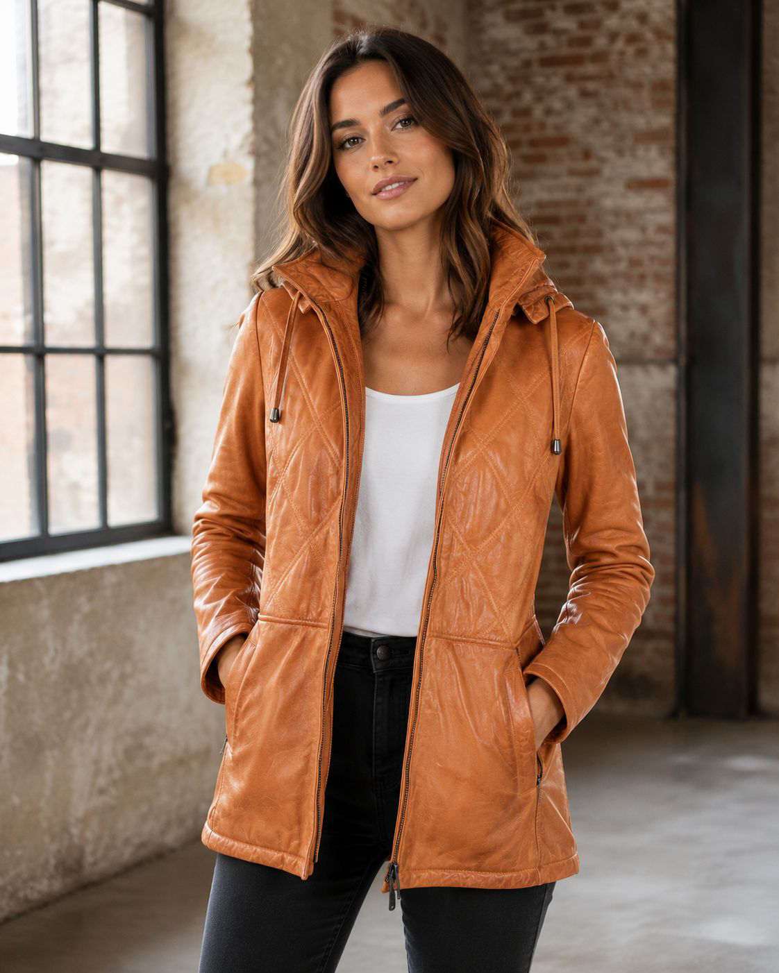 Preciosa Puffa de Cuero Ovino “Milán”!!!