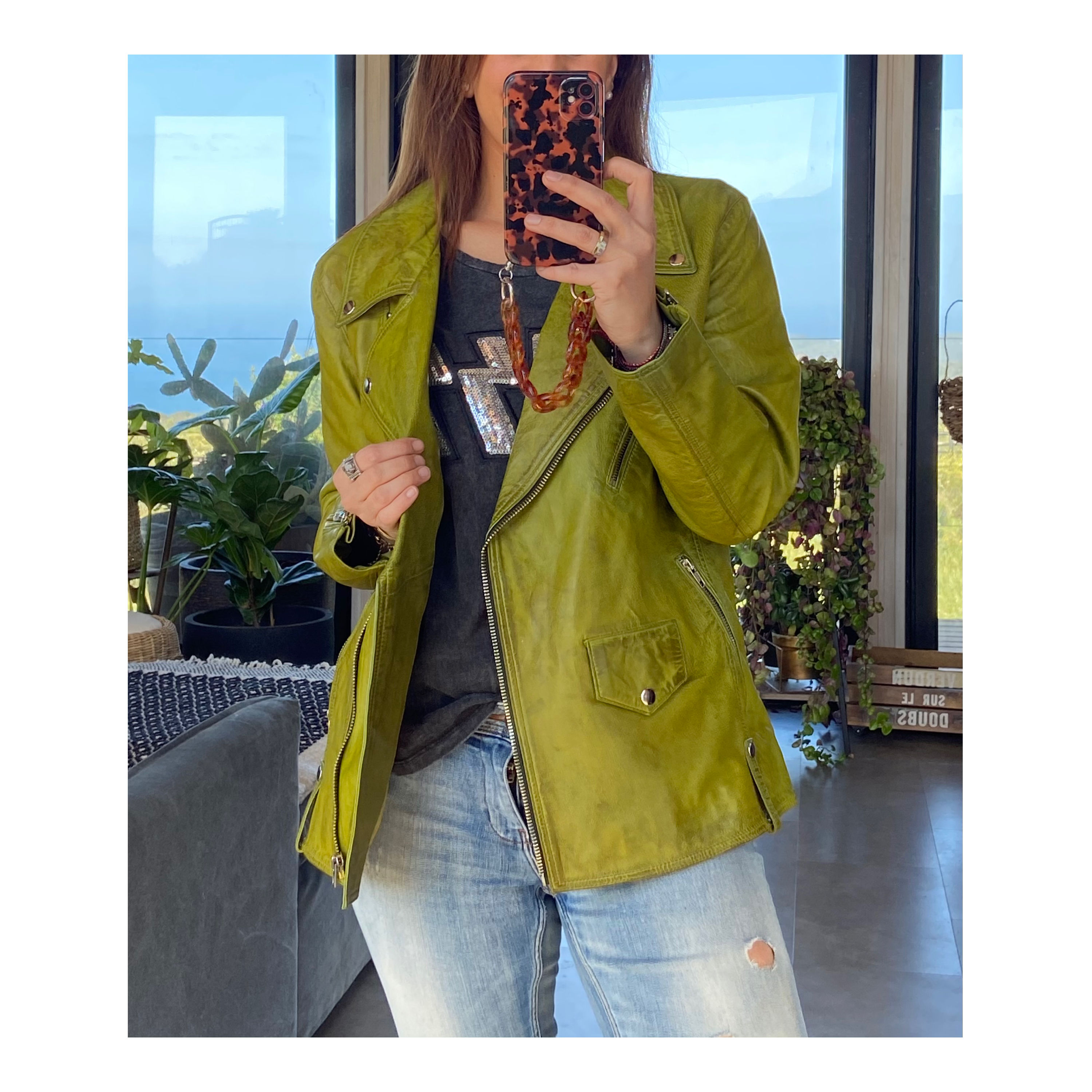 Espectacular Chaqueta de cuero Ovino oversize!!! 