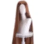 Thumbnail: 40 Inch Colored Anime Long Straight Center Split Bangs Women's Synthetic Wig