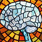 An image that portrays the brain in the style of a stained glass window