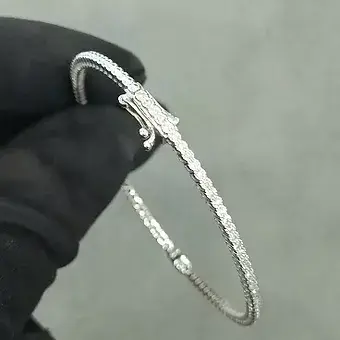 Thumbnail: DIAMOND BANGLE WITH DOUBLE SAFETY CLASP