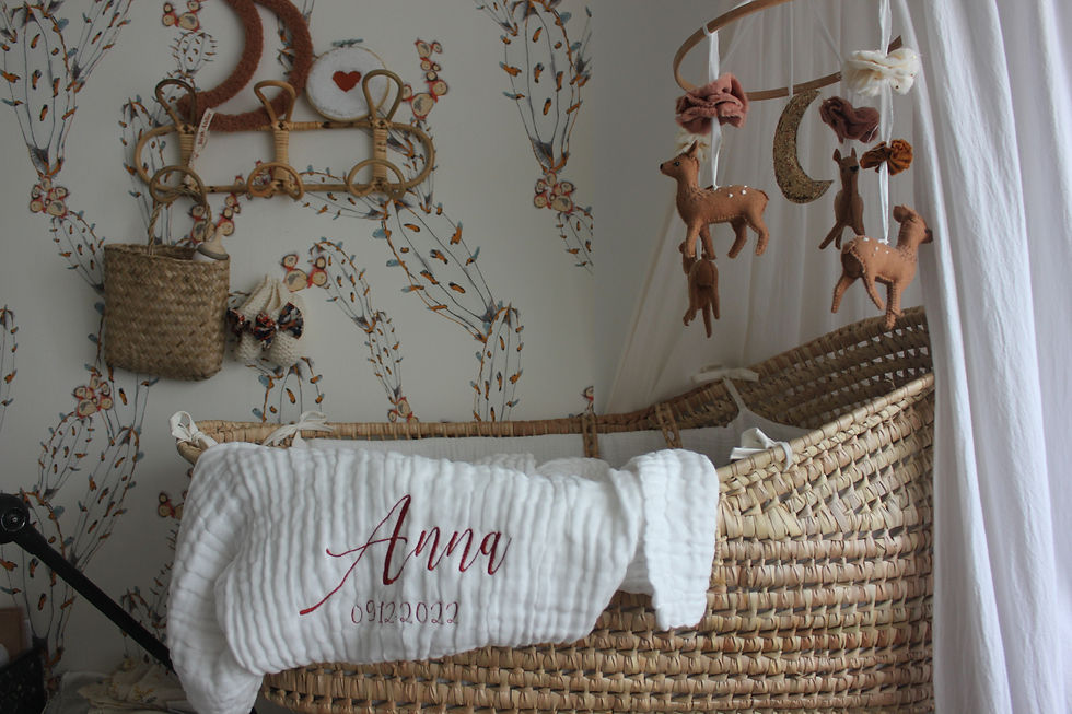 Miniature : Couverture brodée pour bébé avec son prénom
