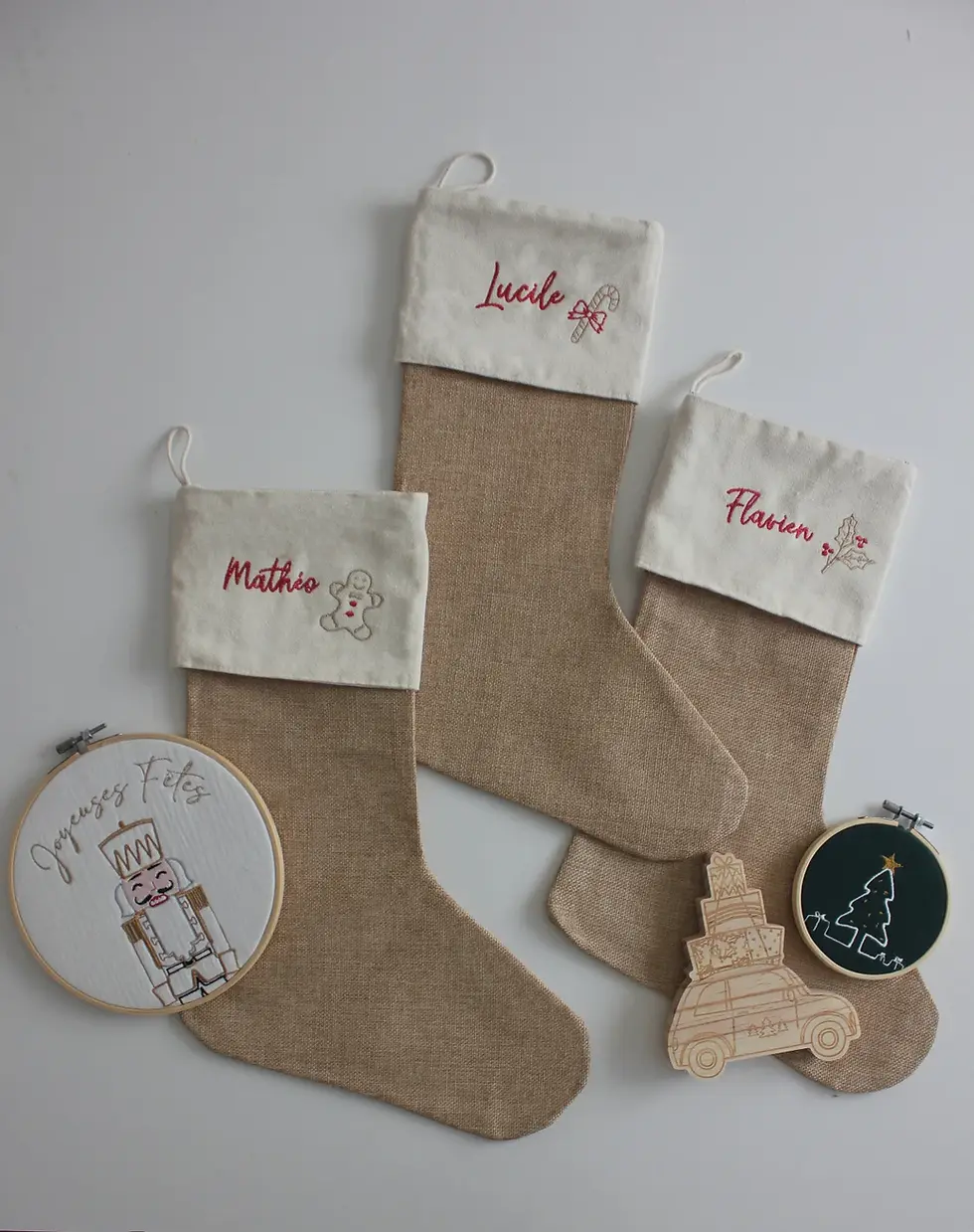 Miniature : Chaussette de Noël brodée