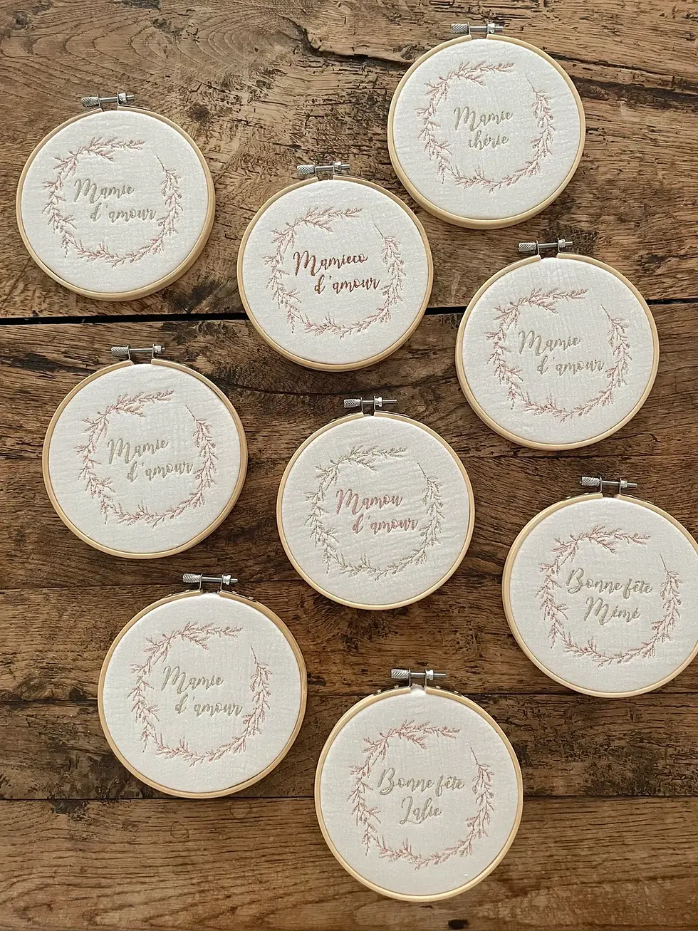 Miniature : Tambourin COURONNE FLEURIE - 13cm