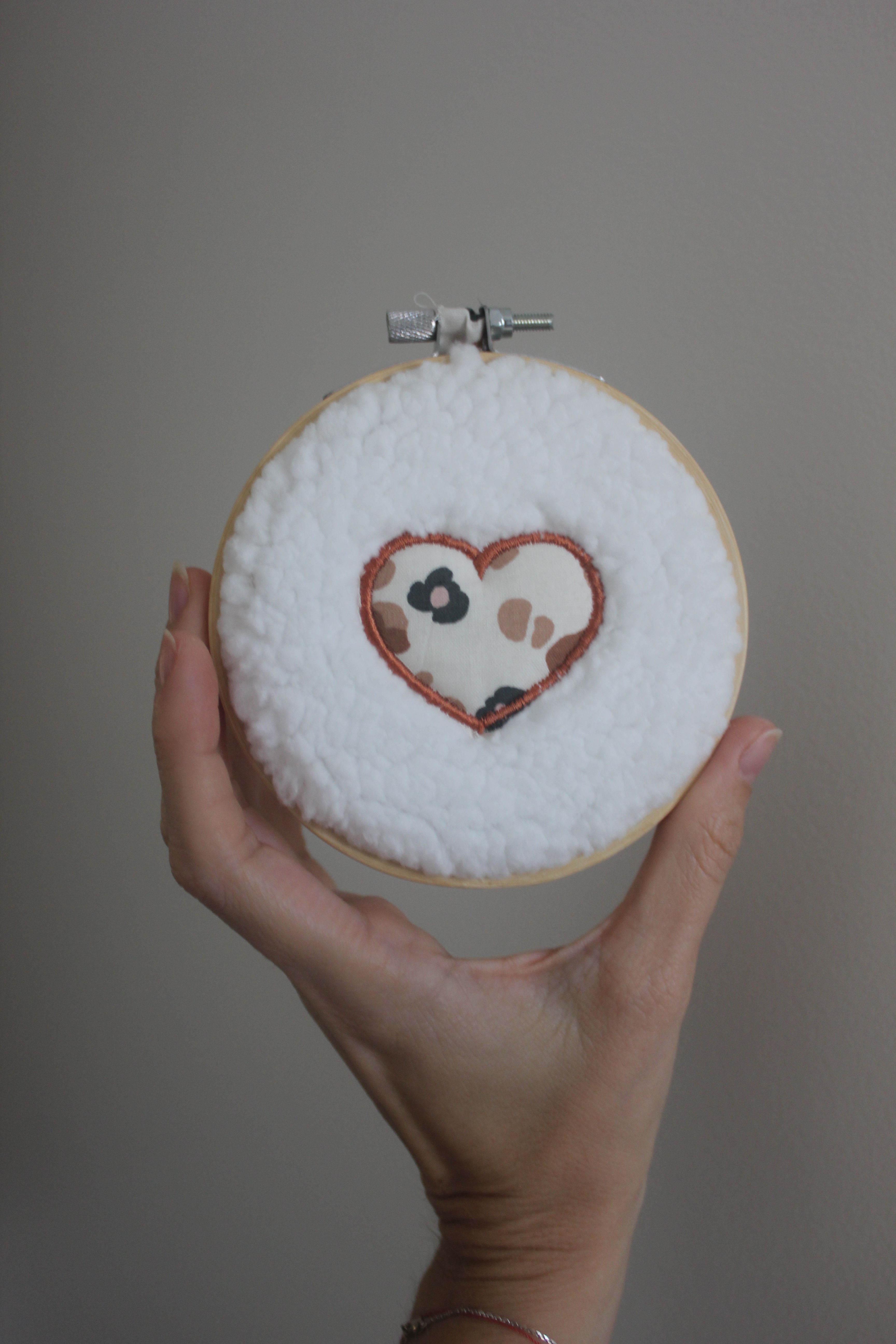 Tambourin COEUR MOUMOUTE LÉOPARD- 10cm