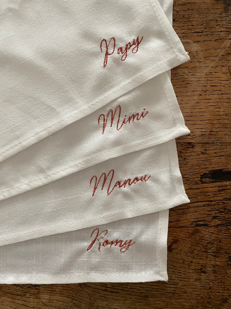 Miniature : Serviettes de table brodées - TYPO 1