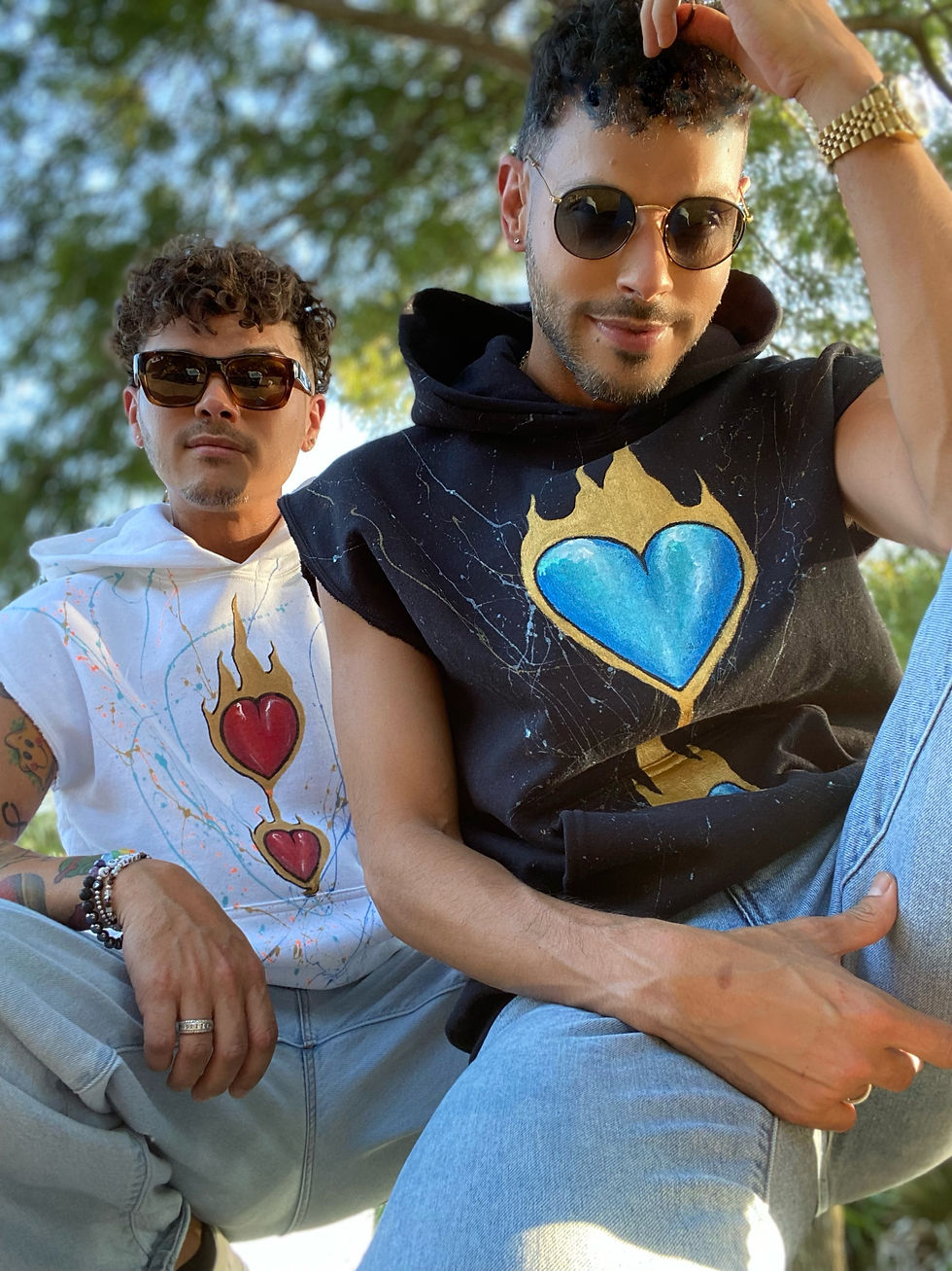 Thumbnail: Blue Shooting Heart on Black Summer Hoody