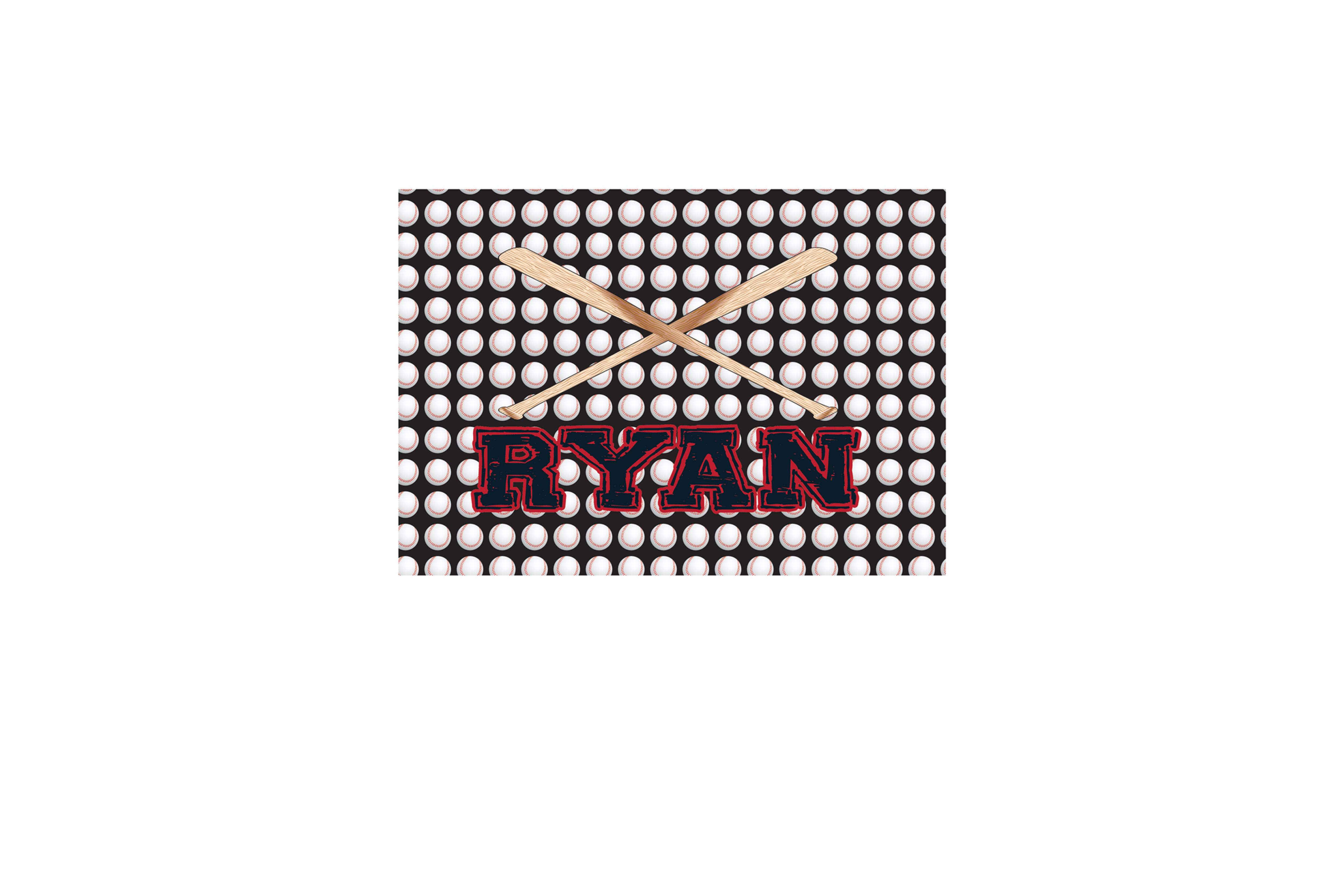 WS Baseballs and Bats Floor Mat
