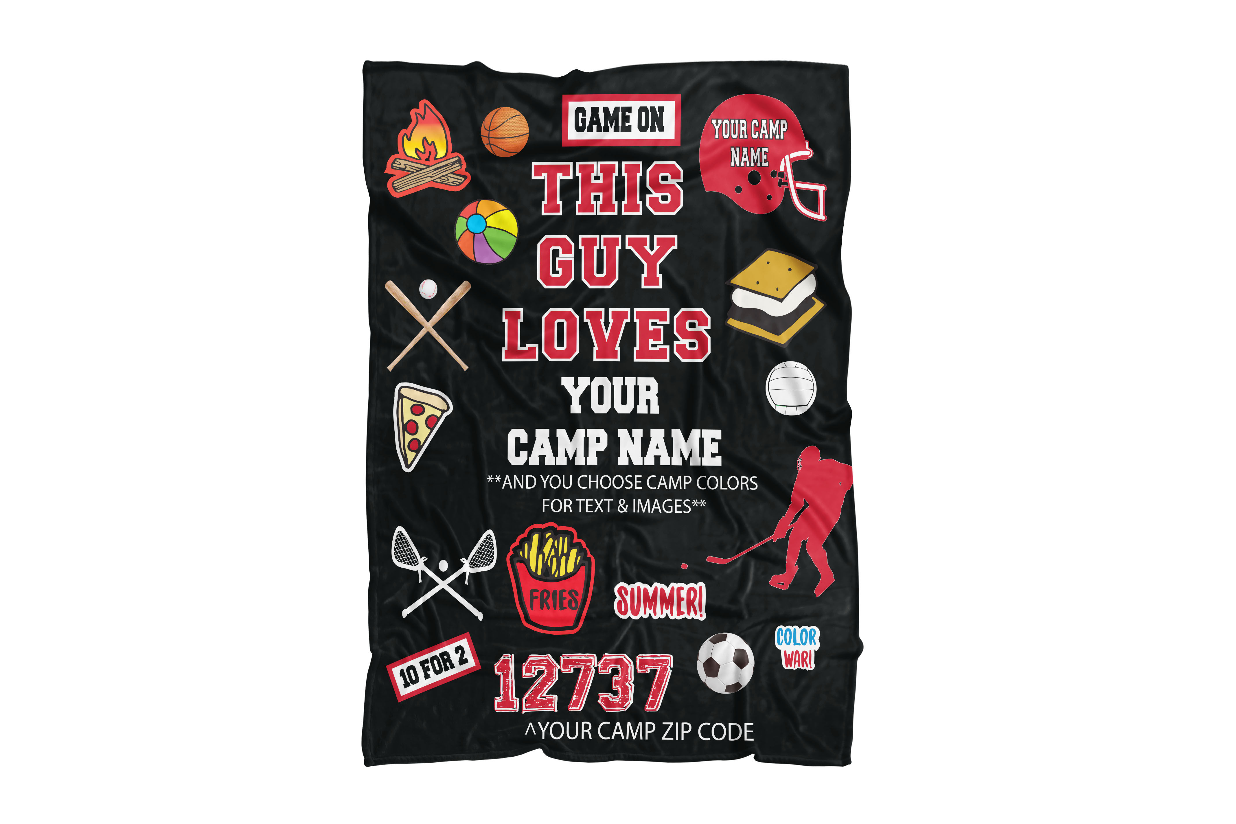 Love My Camp Sports Standard Sized Blanket (50"x60")