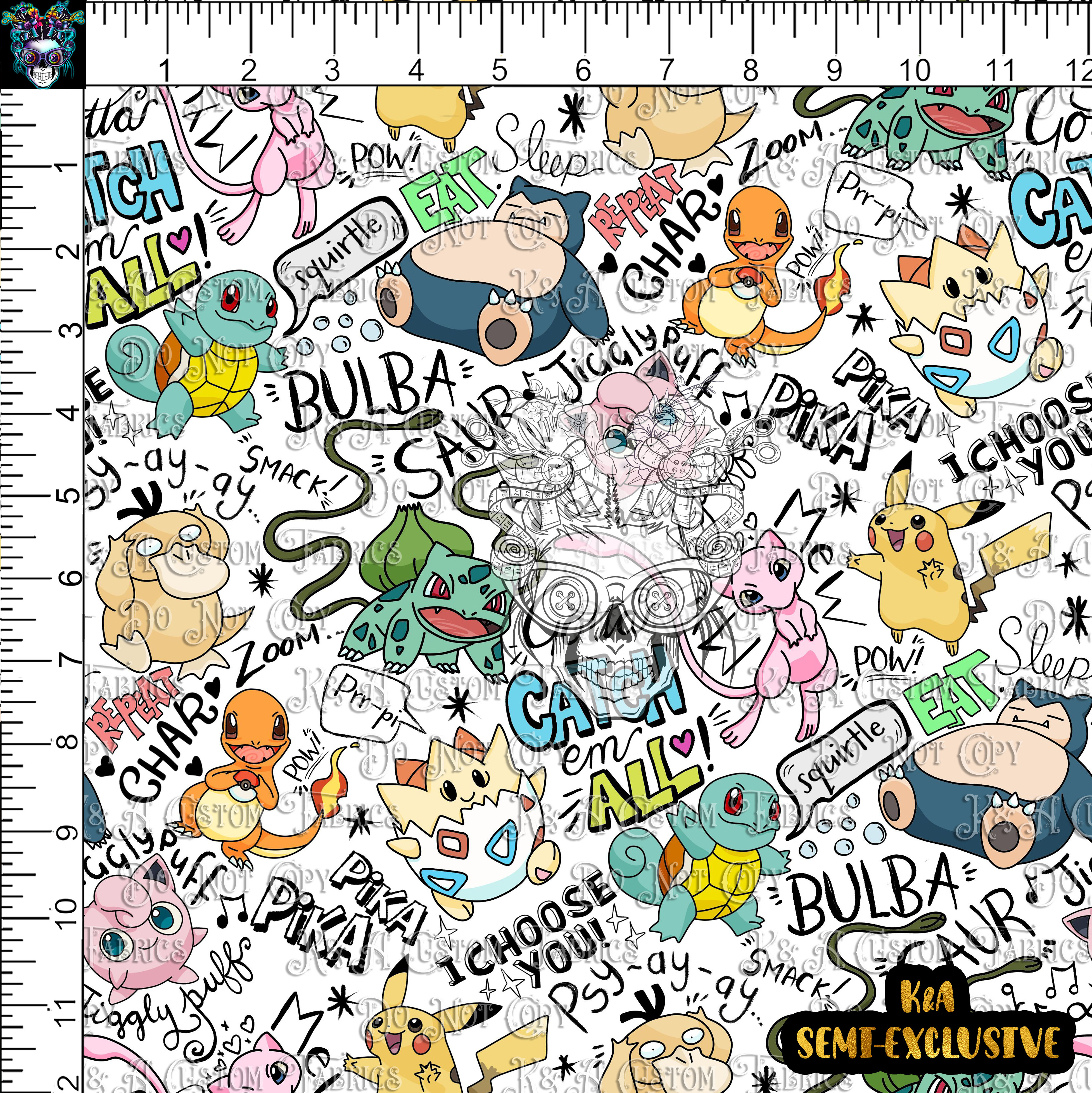 Catch Em All Doodles White