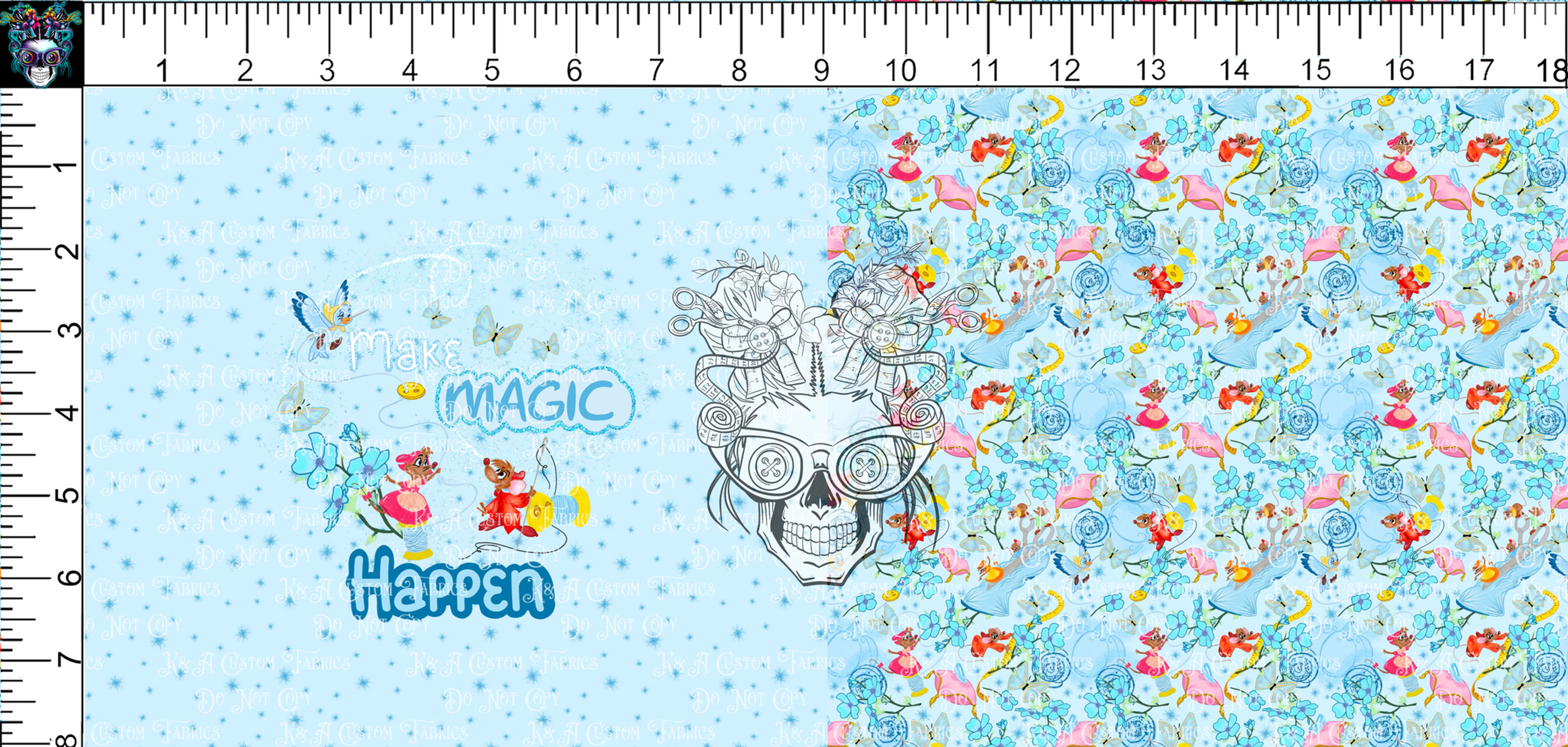 Glass Slipper Mice Blue DP