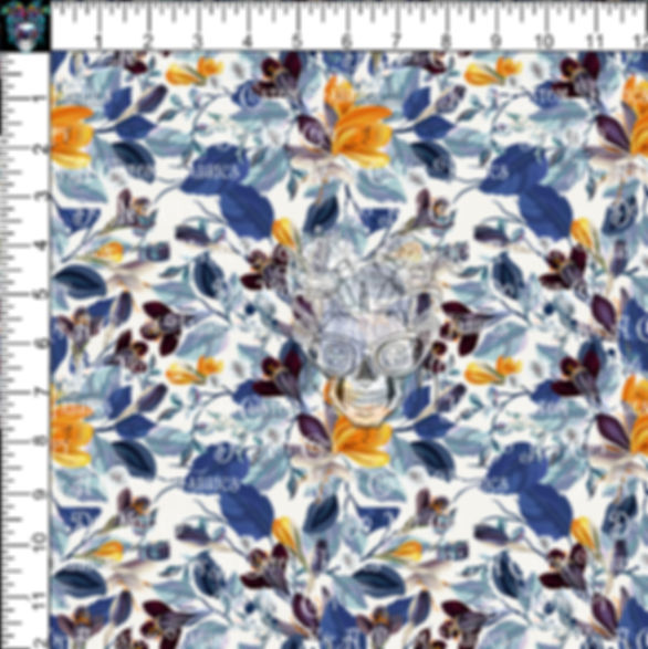 Blue Yellow Watercolor Floral
