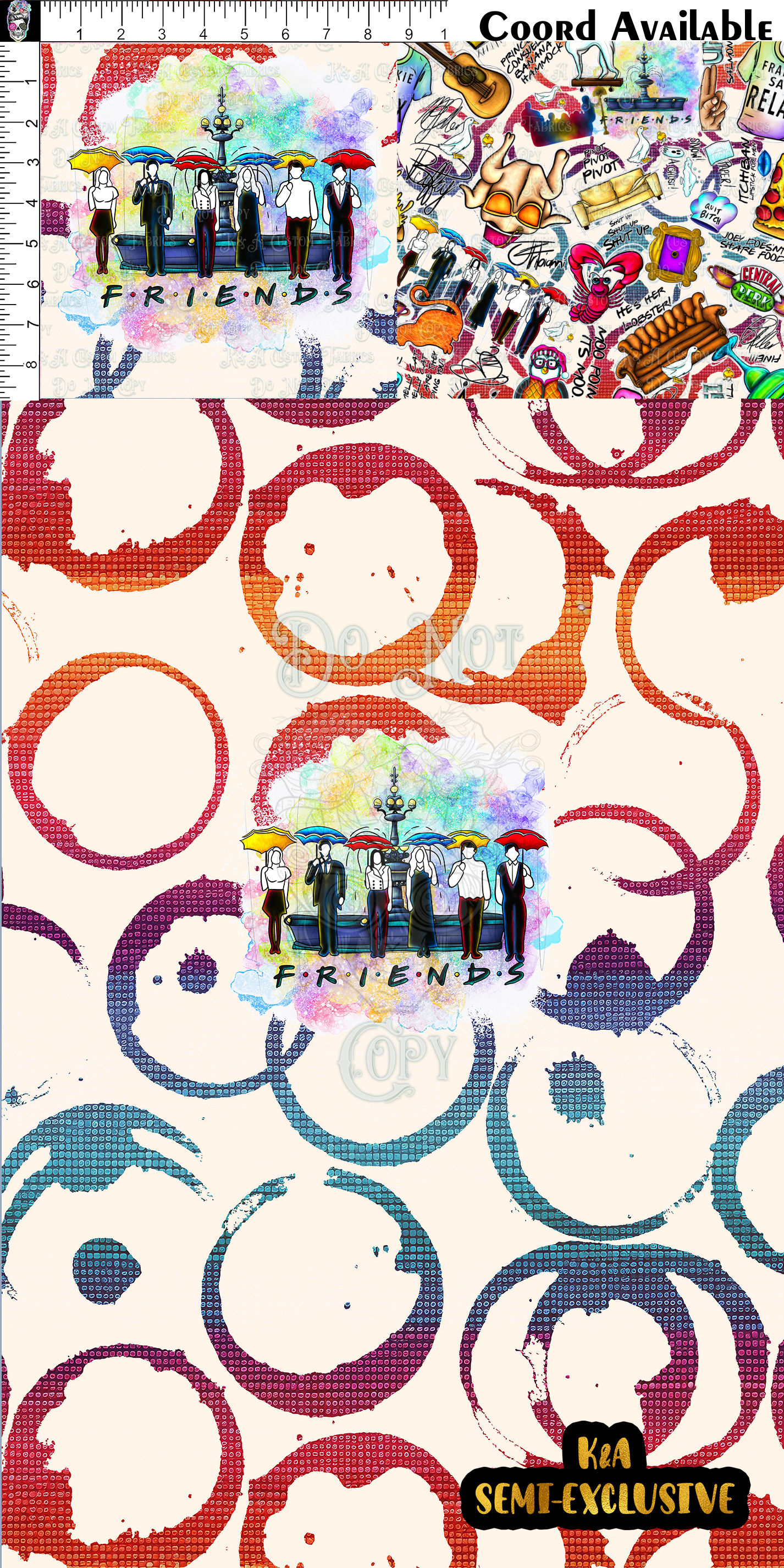 Rainbow Coffee Shop Friends Elements Clothing Panel