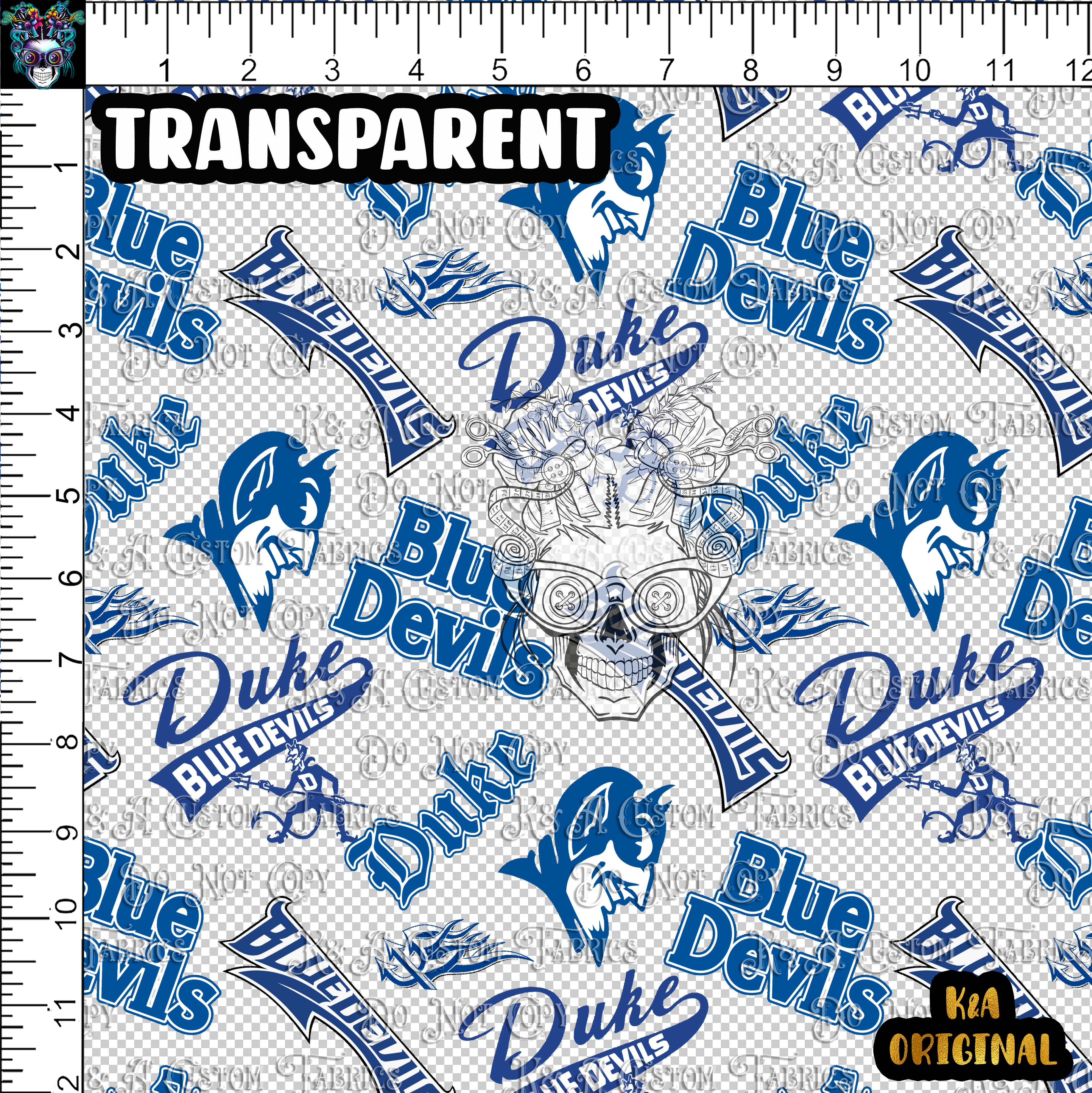 Duke Blue Devils Clear/Holograph Vinyl